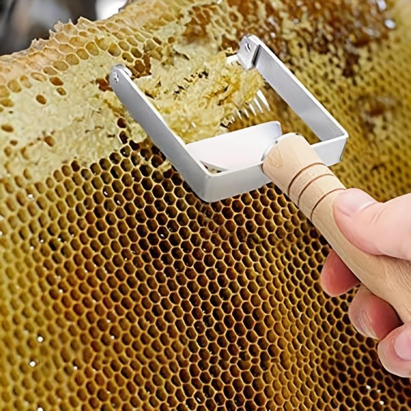 Stainless Steel Honey Uncapping Fork Wooden Handle Beekeeping Tool