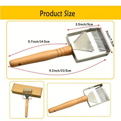 Stainless Steel Honey Uncapping Fork Wooden Handle Beekeeping Tool