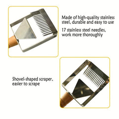Stainless Steel Honey Uncapping Fork Wooden Handle Beekeeping Tool