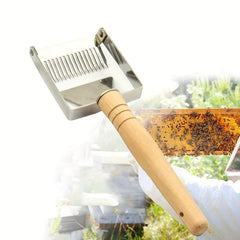 Stainless Steel Honey Uncapping Fork Wooden Handle Beekeeping Tool
