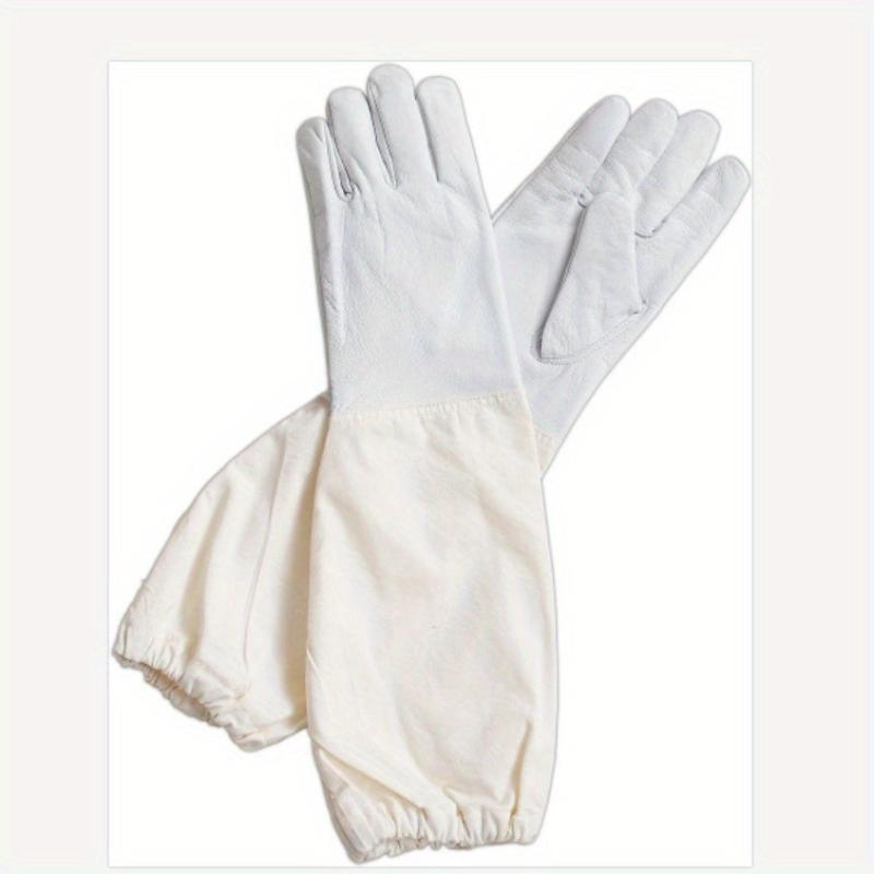 1pc Goat Leather Beekeeper's Glove w/ Long Sleeve & Elastic Cuff