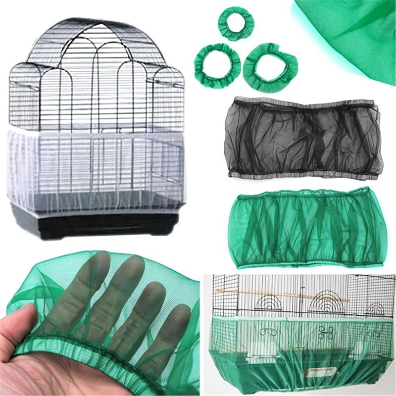 Nylon Mesh Bird Cage Cover - Soft and Airy Fabric - Seed Catcher Guard