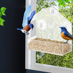 Window Mounted Bird House Feeder with Suction Cups