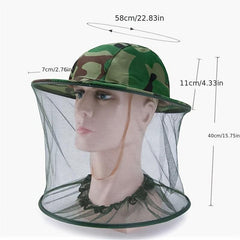 Net Mesh Face Protector Cap Insect Bee Resistance Sun Fish Hat