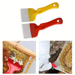 Beekeeping Uncapping Fork 18 Tines Stainless Steel Beekeeper Tool Yellow & Red