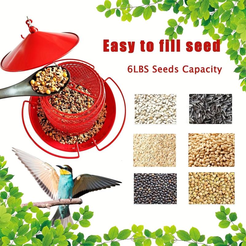 3 Tier Retractable Metal Bird Feeder Squirrel Proof 360 Feeding Area