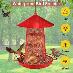 3 Tier Retractable Metal Bird Feeder Squirrel Proof 360 Feeding Area