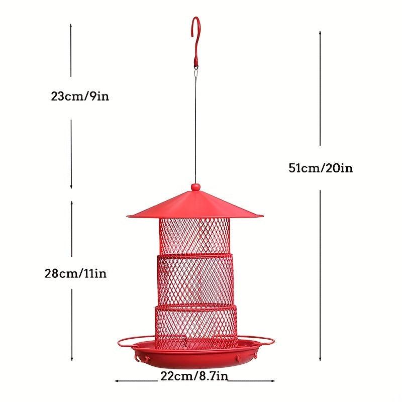 3 Tier Retractable Metal Bird Feeder Squirrel Proof 360 Feeding Area