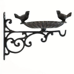 Heavy Duty Cast Iron Bird Feeder & Bath Vintage Wall Mount Hanger