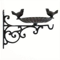 Heavy Duty Cast Iron Bird Feeder & Bath Vintage Wall Mount Hanger