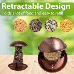 3 Tier Outdoor Bird Feeder Metal with 2 Water Cups Large Capacity