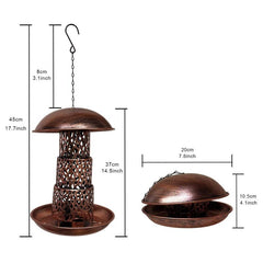 3 Tier Outdoor Bird Feeder Metal with 2 Water Cups Large Capacity