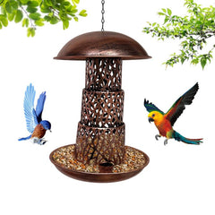 3 Tier Outdoor Bird Feeder Metal with 2 Water Cups Large Capacity