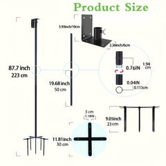 Adjustable Heavy Duty Bird Feeder Pole Mount Kit for Outdoors