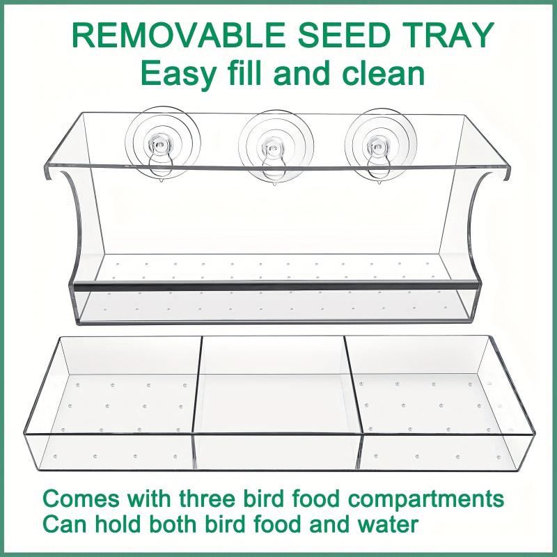 Window Bird Feeder Large House 3 Compartments