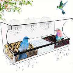 Window Bird Feeder Large House 3 Compartments