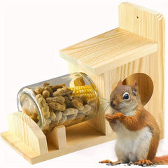 Wooden Squirrel Feeder for Picnic Table