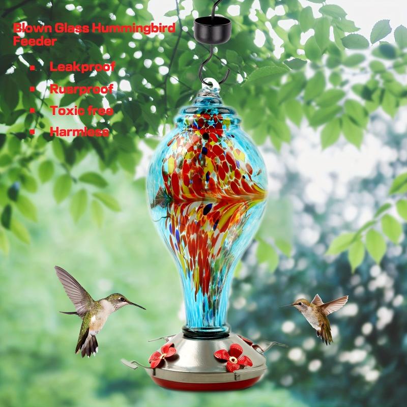 Hanging Glass Bird Feeder Outdoor Hummingbird Fall Decor