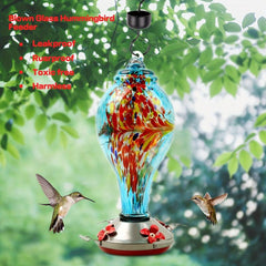 Hanging Glass Bird Feeder Outdoor Hummingbird Fall Decor