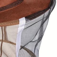 Cowboy Bee Veil Hat for Beekeeping with Visibility Veil