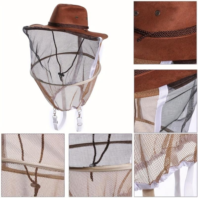 Cowboy Bee Veil Hat for Beekeeping with Visibility Veil