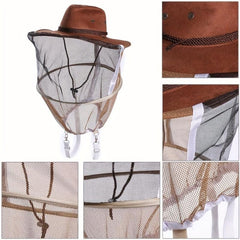 Cowboy Bee Veil Hat for Beekeeping with Visibility Veil