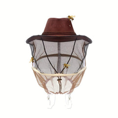 Cowboy Bee Veil Hat for Beekeeping with Visibility Veil