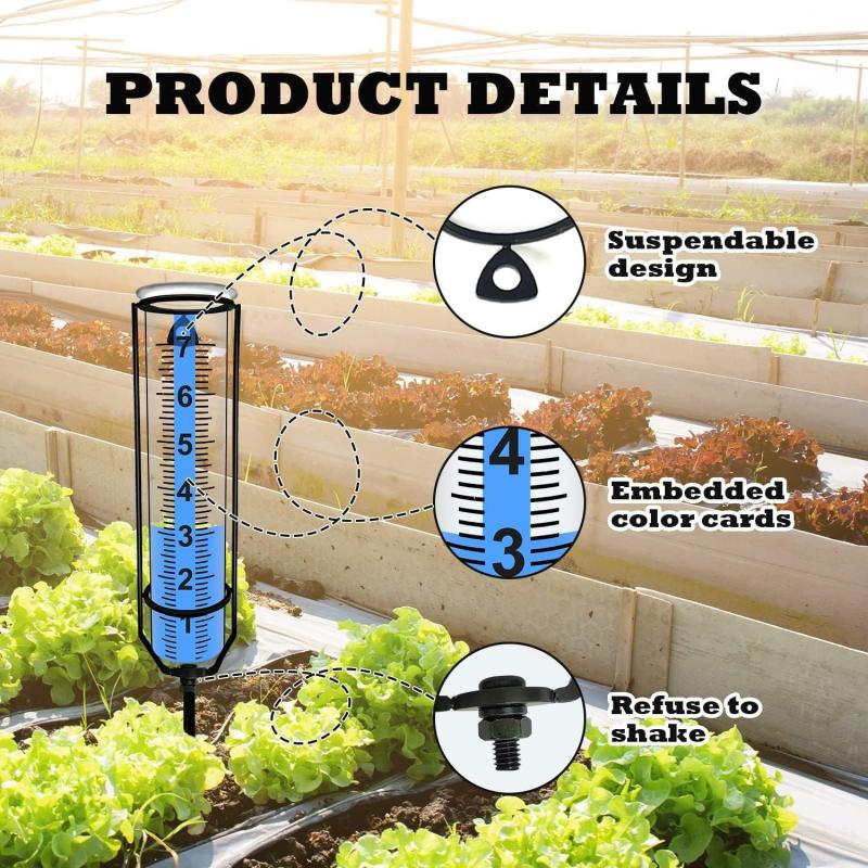 Adjustable Height Rain Gauge Anti freezing 17 Capacity For Outdoor