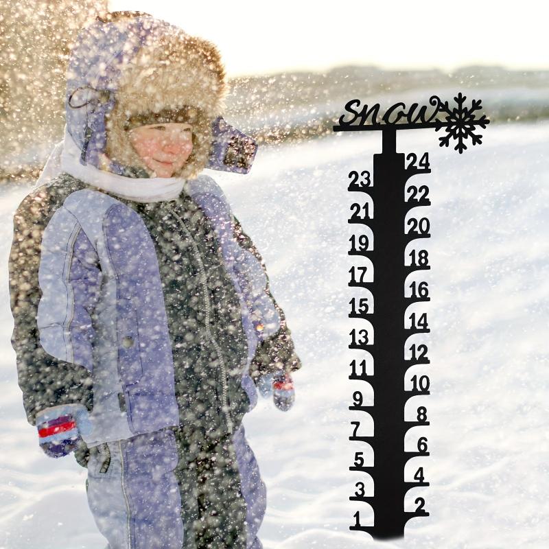 Metal Snowflake Snow Gauge Garden Stake Christmas Decor