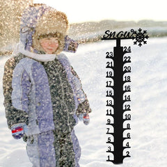 Metal Snowflake Snow Gauge Garden Stake Christmas Decor