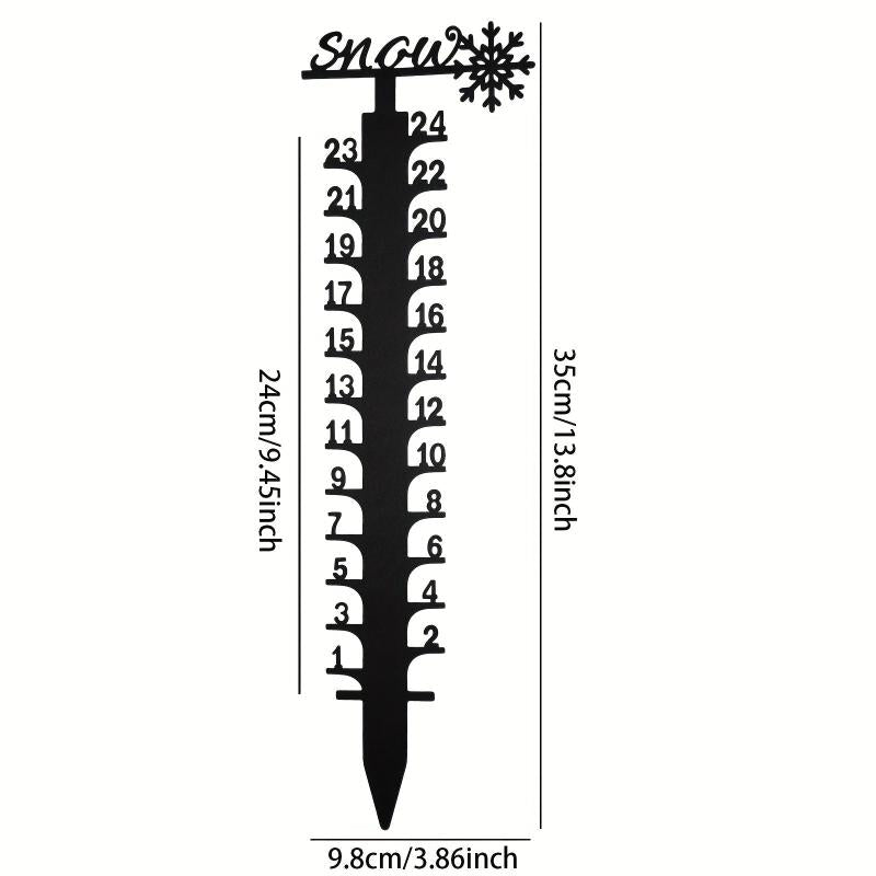 Metal Snowflake Snow Gauge Garden Stake Christmas Decor