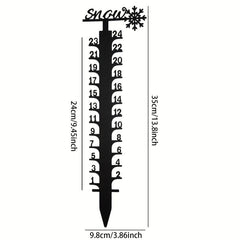 Metal Snowflake Snow Gauge Garden Stake Christmas Decor