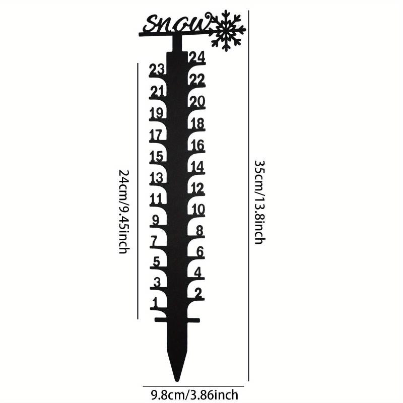 Metal Snowflake Snow Gauge Garden Stake Christmas Decor