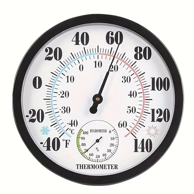 Wall Mounted Indoor Thermometer Hygrometer No Batteries