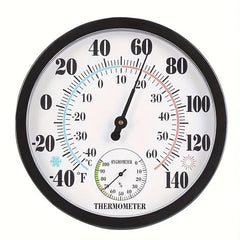Wall Mounted Indoor Thermometer Hygrometer No Batteries