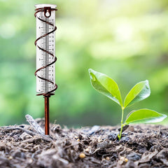 Glass Rain Gauge With Detachable Stake Metal Frame