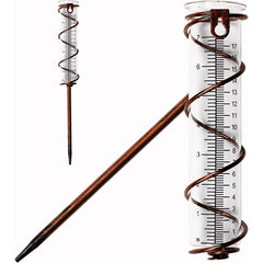 Glass Rain Gauge With Detachable Stake Metal Frame