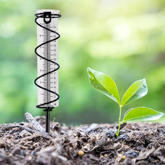 Glass Rain Gauge With Detachable Stake Metal Frame