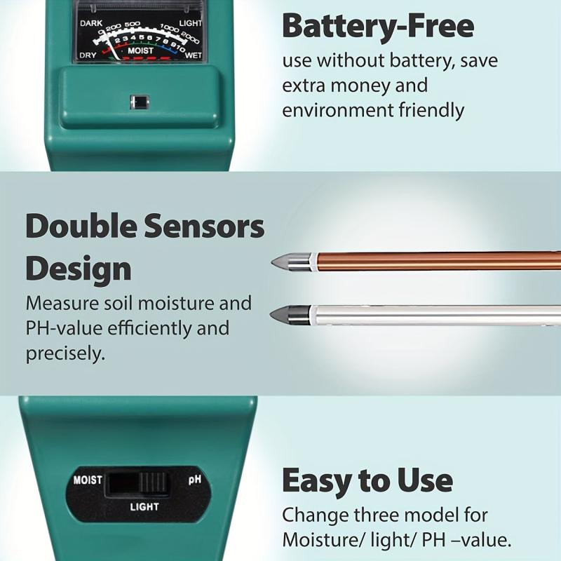 3-in-1 Soil Moisture Meter for Plants Indoor Outdoor Gardening Farming