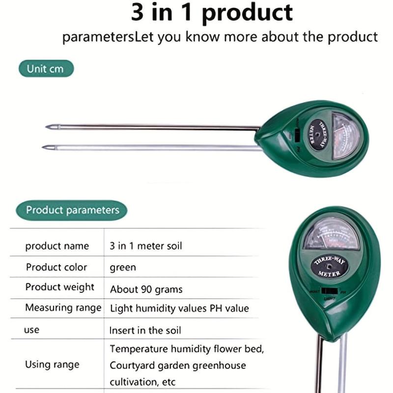 3-in-1 Soil Tester Moisture Meter PH Tester
