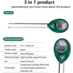 3-in-1 Soil Tester Moisture Meter PH Tester