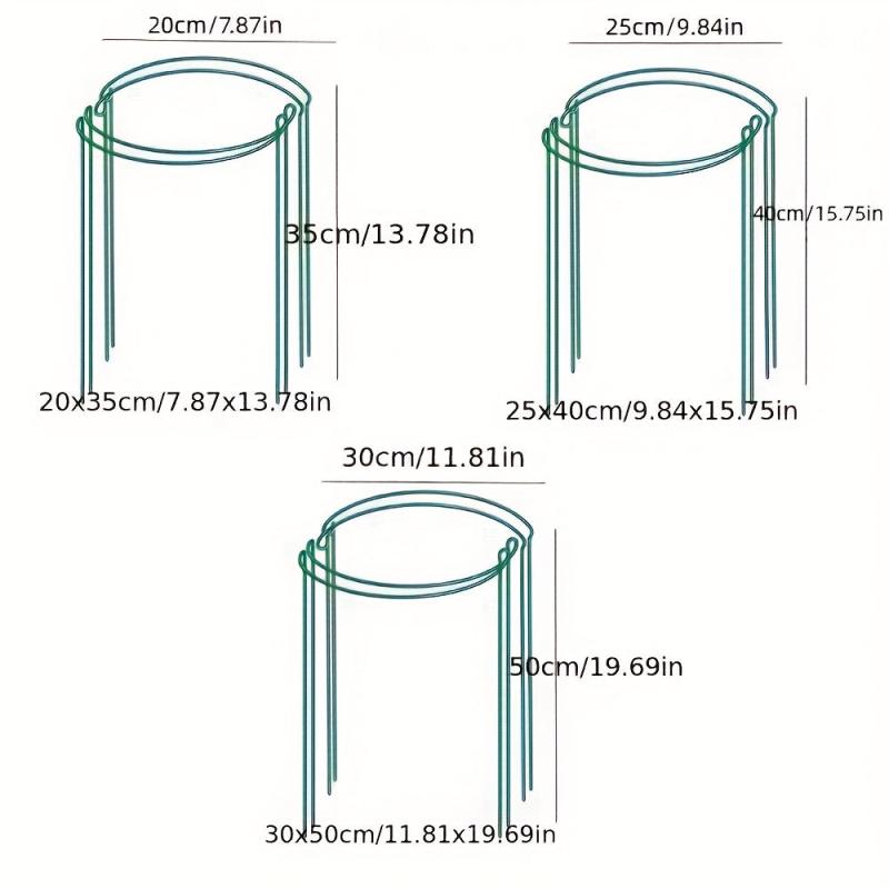 4pcs Metal Half Round Flower Support Stakes for Garden Plant