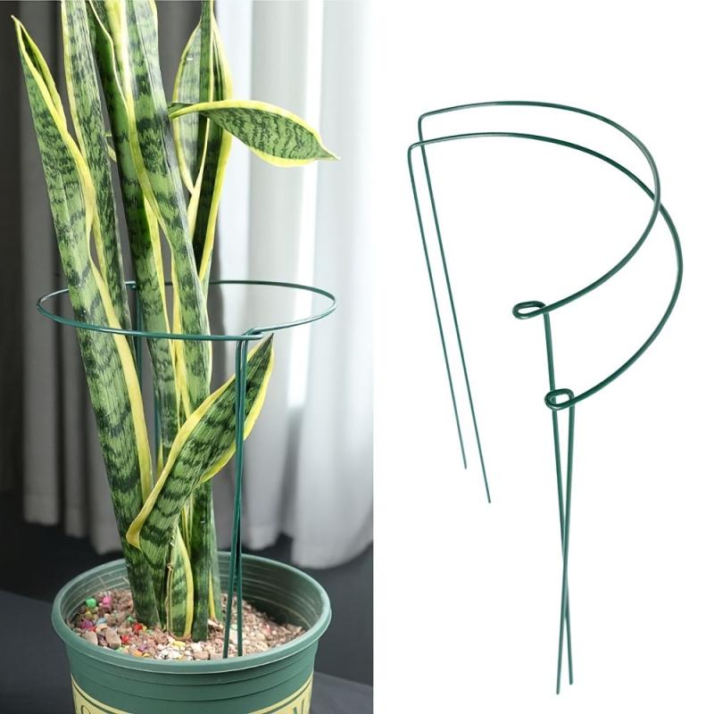 4pcs Metal Half Round Flower Support Stakes for Garden Plant