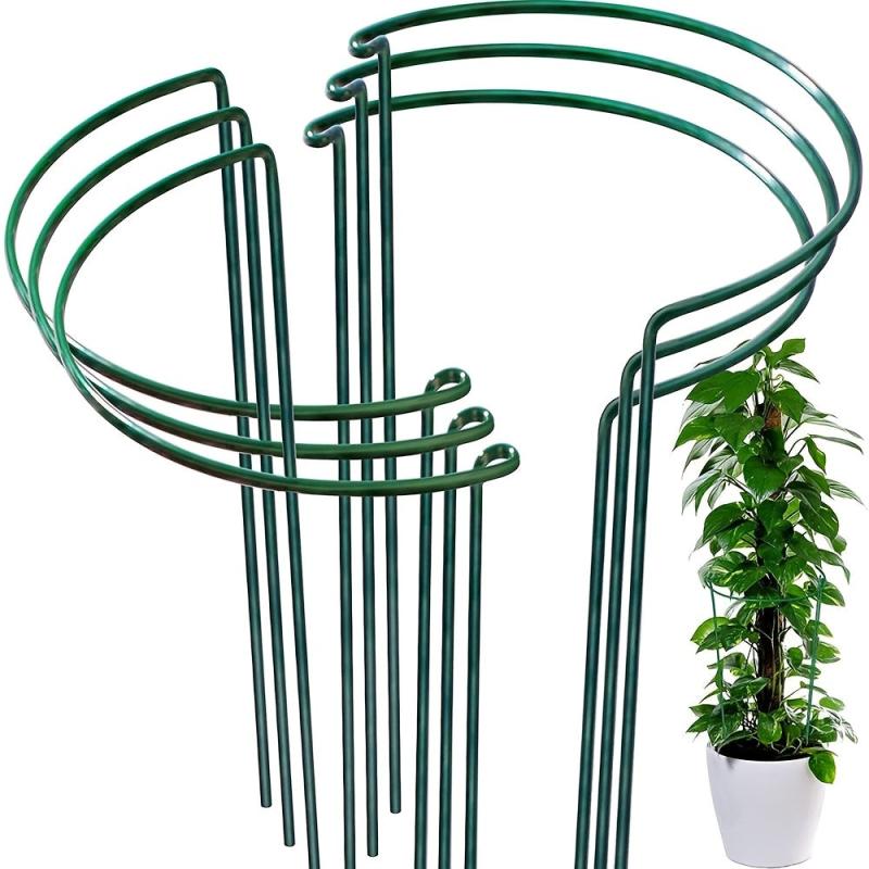 4pcs Metal Half Round Flower Support Stakes for Garden Plant