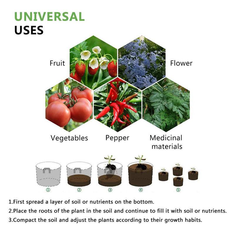 Fabric Raised Garden Bed Plant Grow Bags - Non Woven Aeration Bags