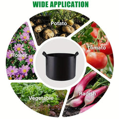 1pc Grow Bags Heavy Duty 300G Thickened Non Woven Plant Fabric Pots With Handles
