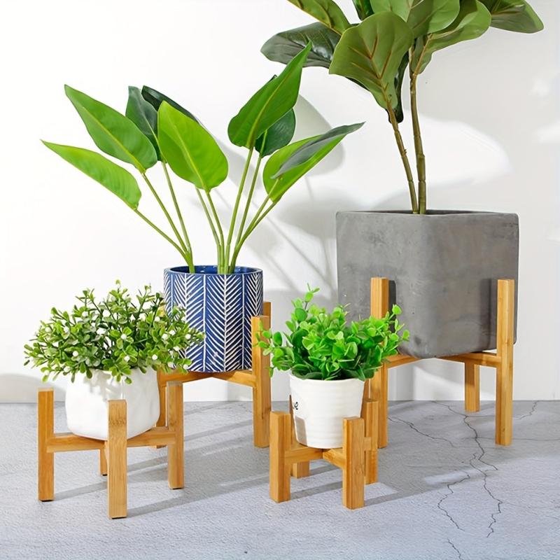 Wooden Plant Stand Flower Pot Base Holder Stool Indoor Outdoor Display