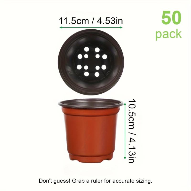 50pcs Plastic Planter Pots for Indoor and Outdoor Plants Lightweight Durable