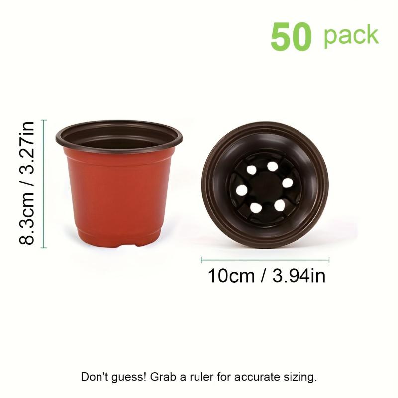 50pcs Plastic Planter Pots for Indoor and Outdoor Plants Lightweight Durable