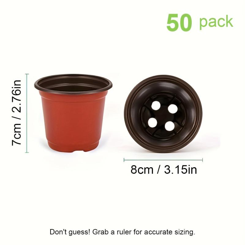 50pcs Plastic Planter Pots for Indoor and Outdoor Plants Lightweight Durable